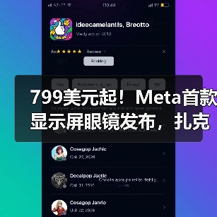 799美元起！Meta首款显示屏眼镜发布，扎克伯格 - 诺云路远科技资讯网