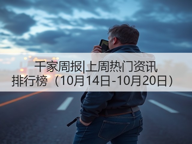 千家周报|上周热门资讯 排行榜(10月14日-10月20日)(图1) 千家周报|上周热门资讯 排行榜(10月14日-10月20日)(图1)