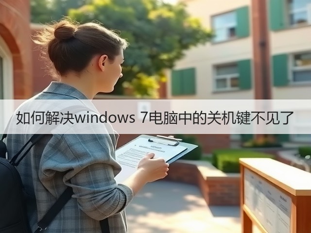 如何解决windows 7电脑中的关机键不见了(图2) 如何解决windows 7电脑中的关机键不见了(图2)