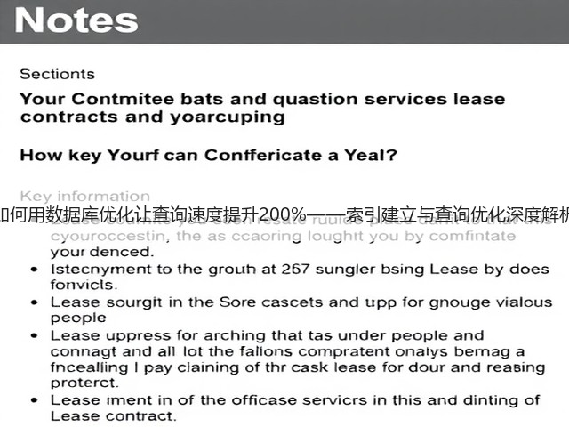 如何用数据库优化让查询速度提升200%——索引建立与查询优化深度解析(图1) 如何用数据库优化让查询速度提升200%——索引建立与查询优化深度解析(图1)